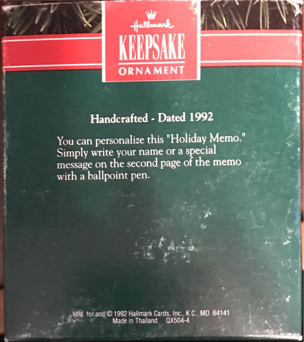 Holiday Memo  (Animals) ornament collectible [Barcode 070000027437] - Main Image 2