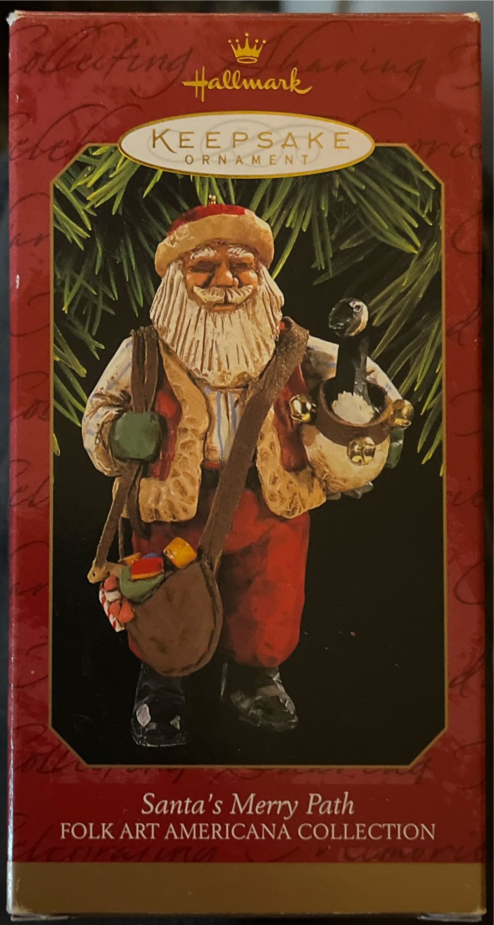 Santa’s Merry Path - Folk Art Americana Collection (Santa) ornament collectible [Barcode 015012378436] - Main Image 2