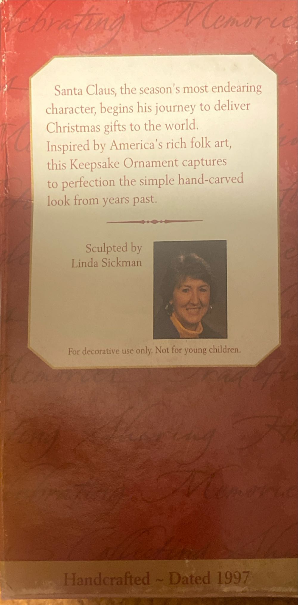 Santa’s Merry Path - Folk Art Americana Collection (Santa) ornament collectible [Barcode 015012378436] - Main Image 3