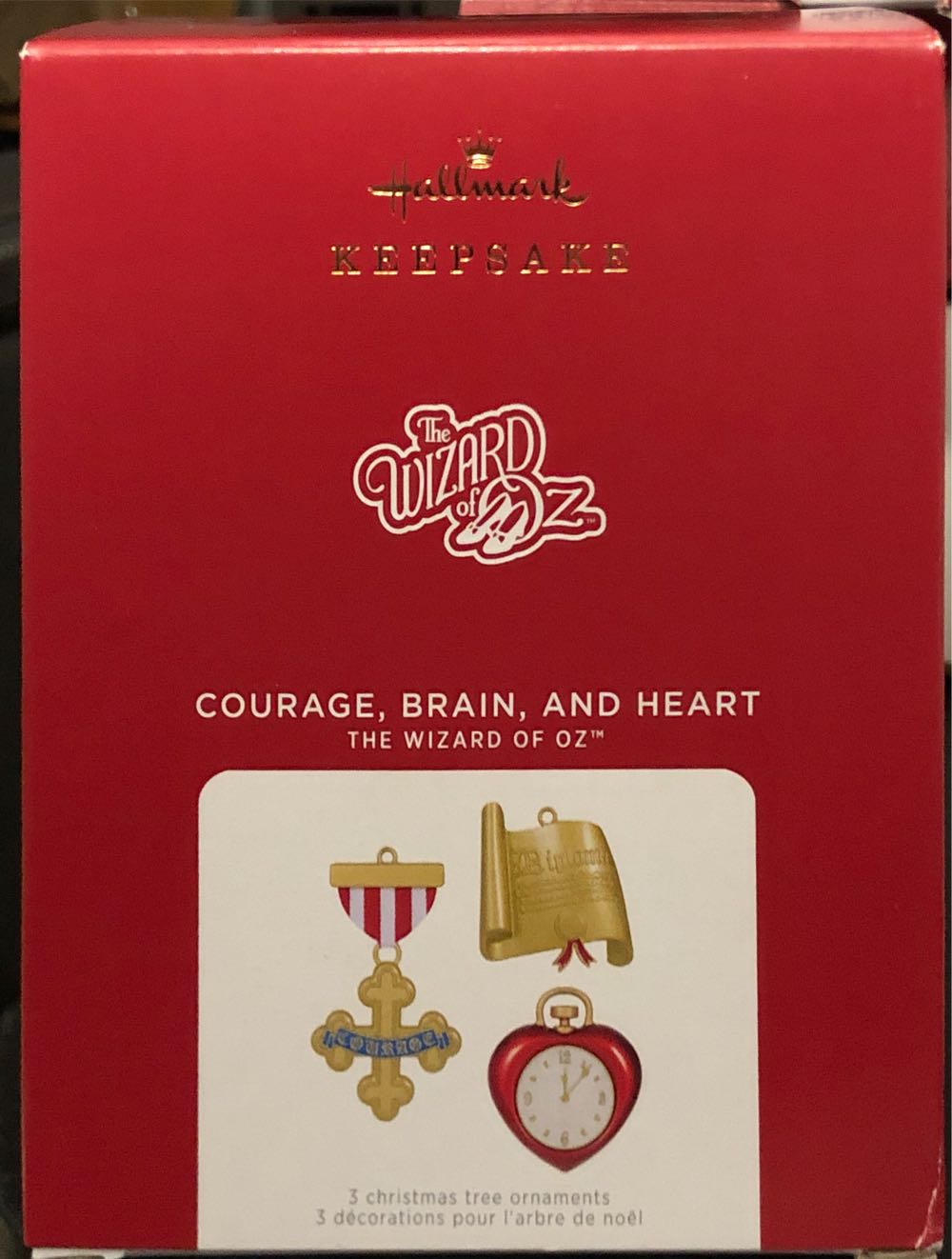 Oz: “COURAGE, BRAIN, and HEART” (Set of 3) - The Wizard of Oz - Icons (Hanging Ornament) ornament collectible [Barcode 763795710027] - Main Image 2