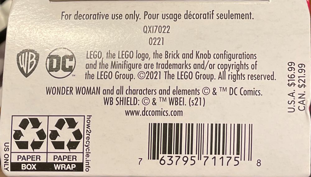 Wonder Woman - LEGO DC Super Heroes (DC) ornament collectible [Barcode 763795711758] - Main Image 4