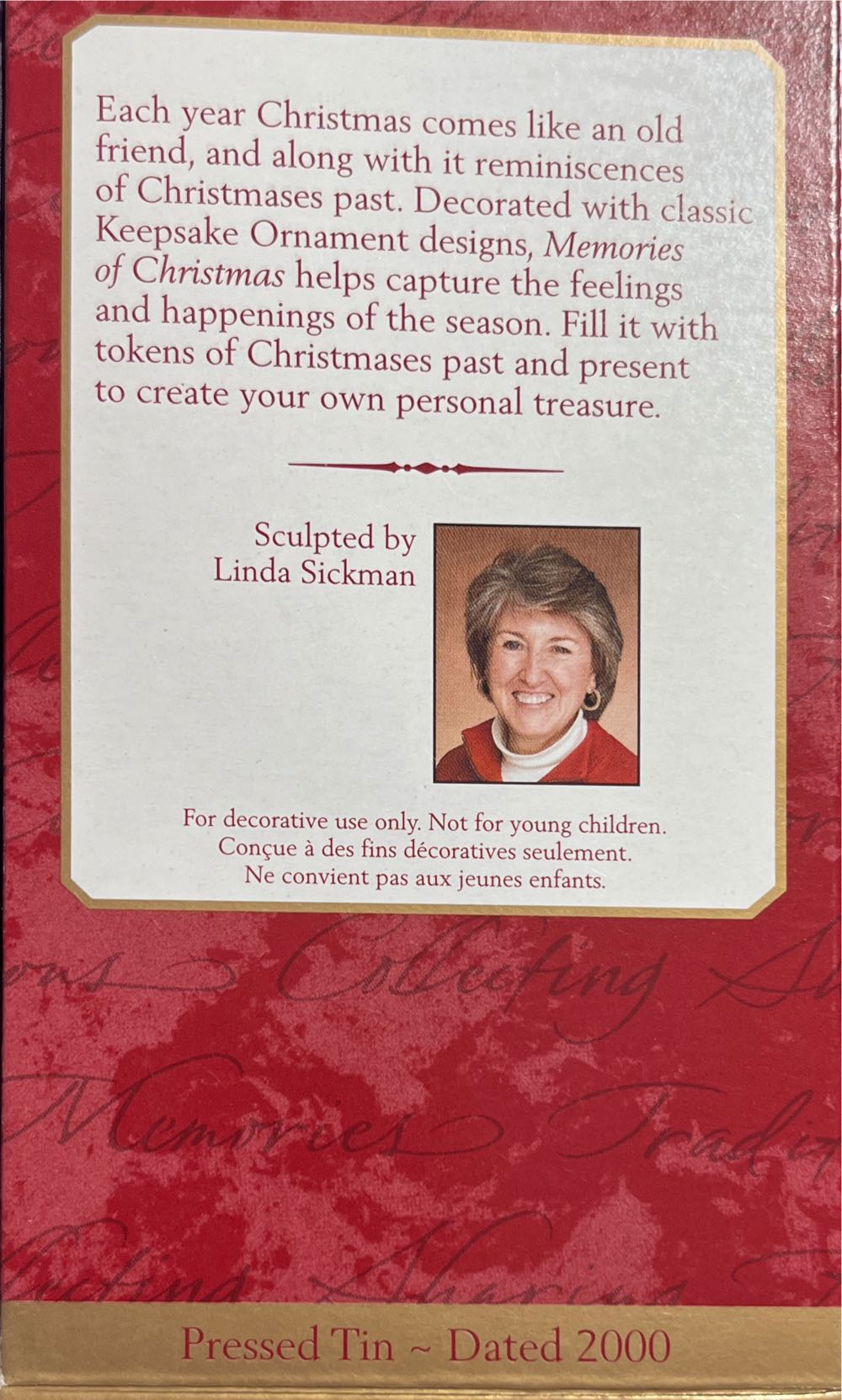 Memories Of Christmas - Santa (Tin) ornament collectible [Barcode 015012565058] - Main Image 2