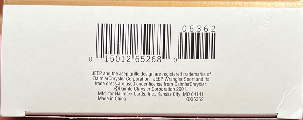 Jeep Wrangler Sport 4.0 L - Classic American Cars (Classic American Cars) ornament collectible [Barcode 015012652680] - Main Image 3