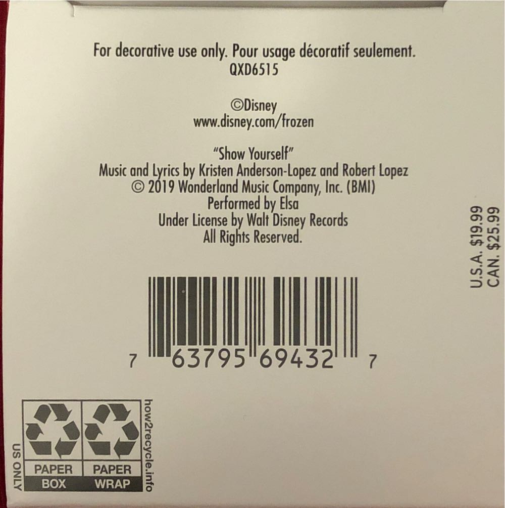 Show Yourself - Frozen (Disney) ornament collectible [Barcode 763795694327] - Main Image 3