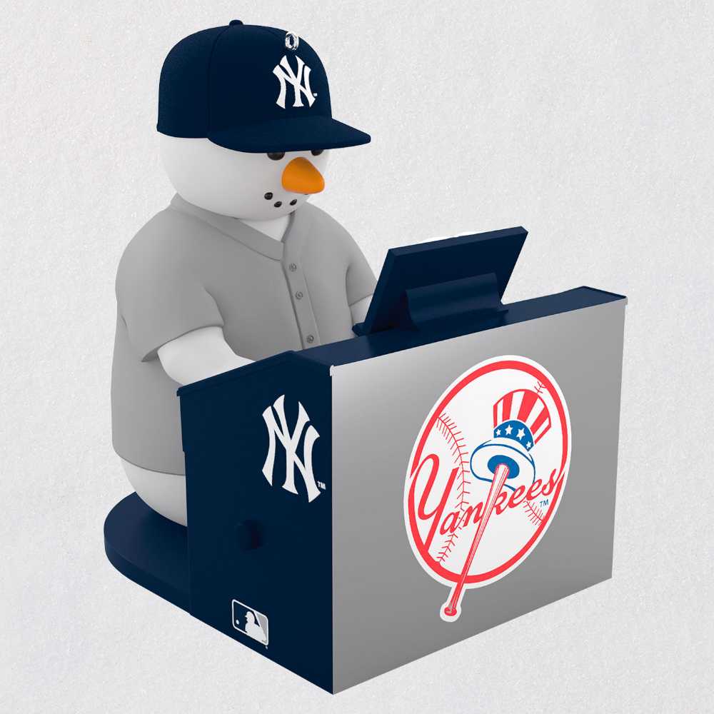 Mlb New York Yankees Snowman At Organ Musical Ornament - MLB Team Ornament (Baseball) ornament collectible [Barcode 763795710539] - Main Image 2