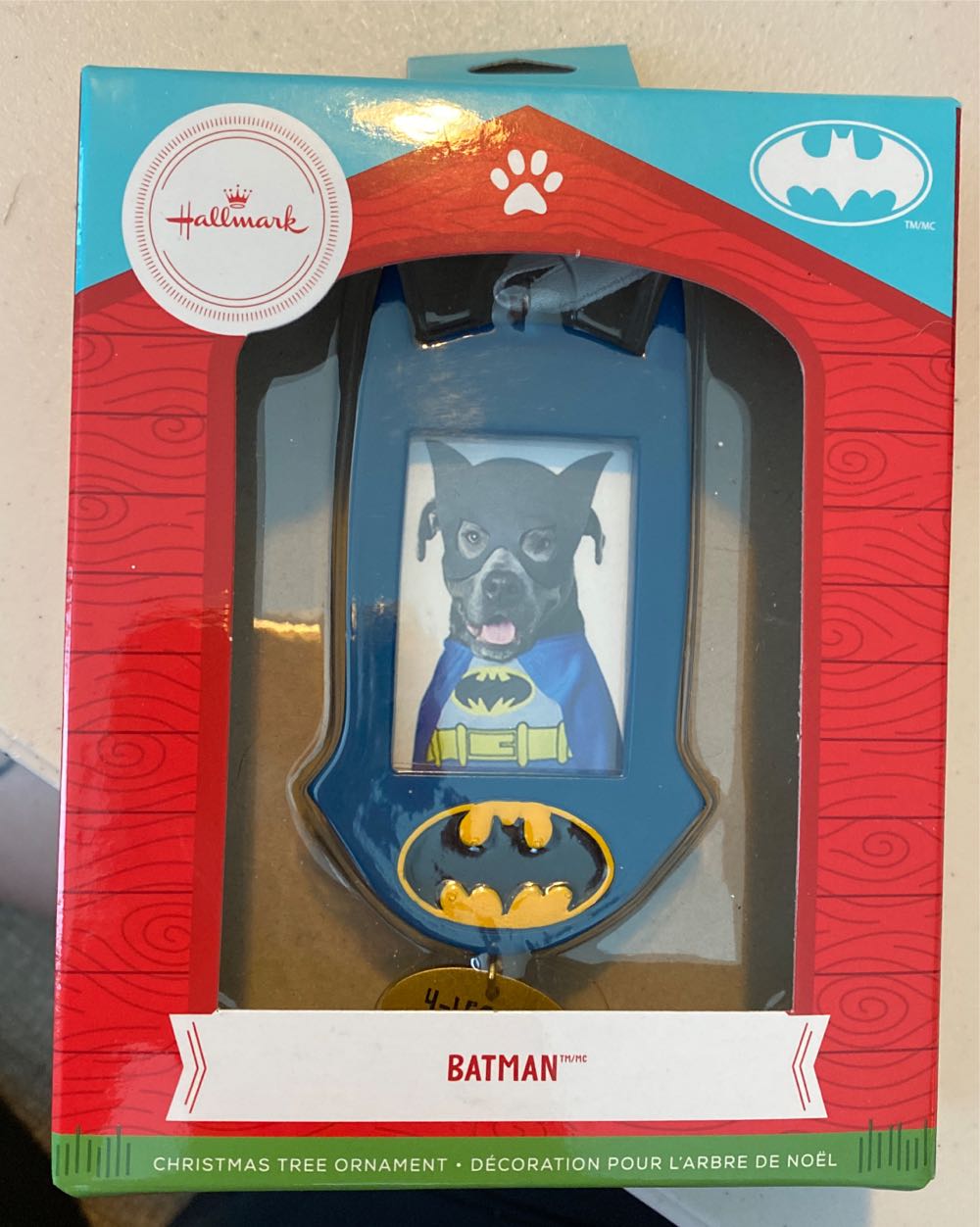 Hallmark Christmas Ornaments Dc Comics Batman Pet Picture Frame Ornament - Batman (Dogs) ornament collectible [Barcode 763795530052] - Main Image 2