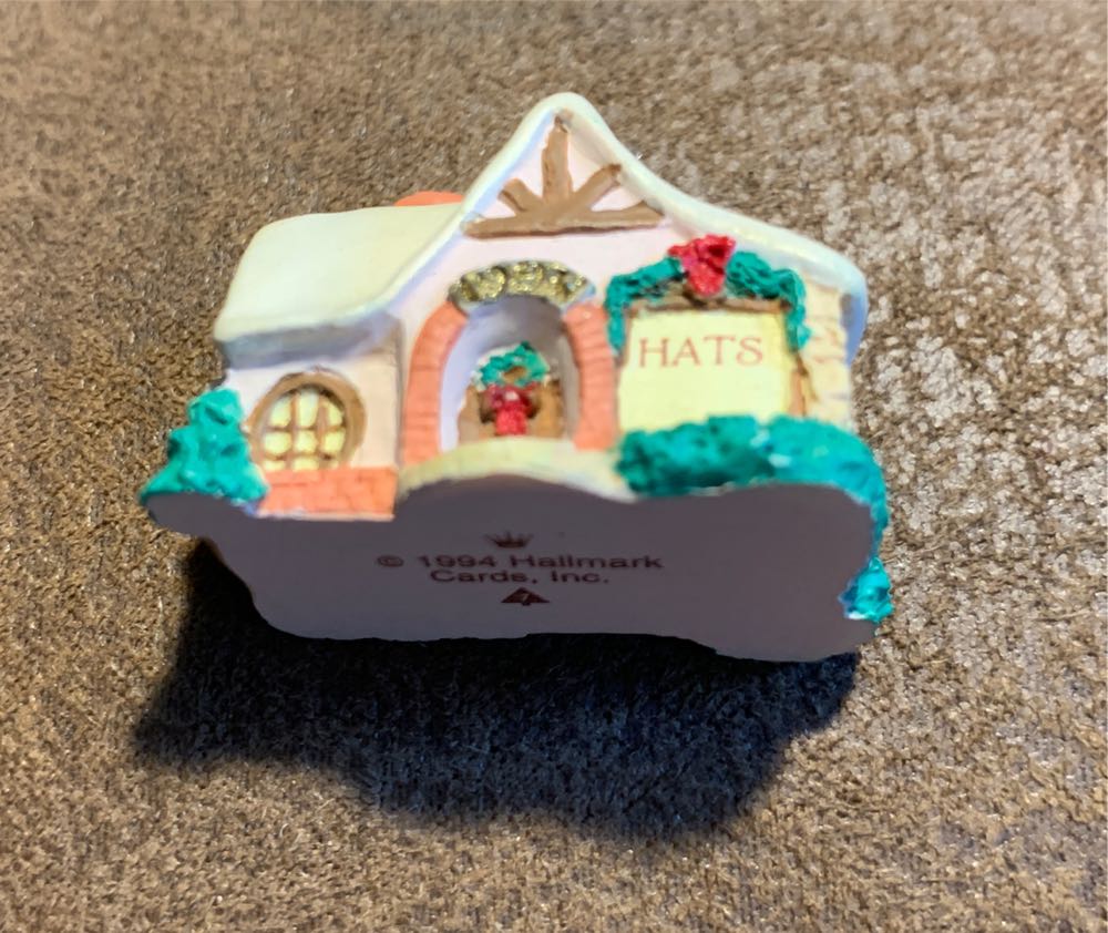 Old English Village Hat Shop #7 - Old English Village Miniature ornament collectible [Barcode 015012112832] - Main Image 3