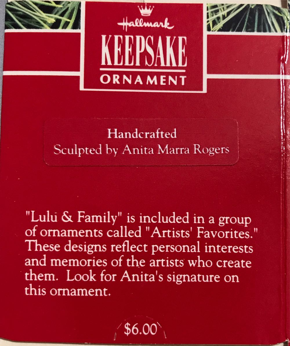 Lulu & Family - Miniature (Artists’ Favorites) ornament collectible [Barcode 070000027673] - Main Image 2