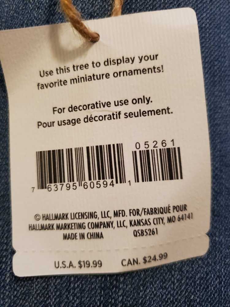 Miniature Black Christmas Tree (no lights) - Keepsake (Christmas) ornament collectible [Barcode 763795605941] - Main Image 2