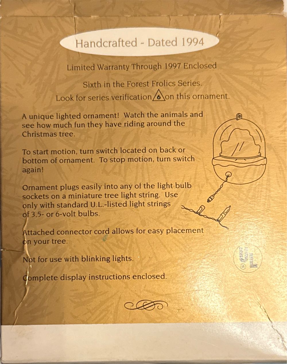 Forest Frolics #6 - Forest Frolics (Animals- Light- Motion- Sound- Legacy Cord) ornament collectible [Barcode 015012116236] - Main Image 3