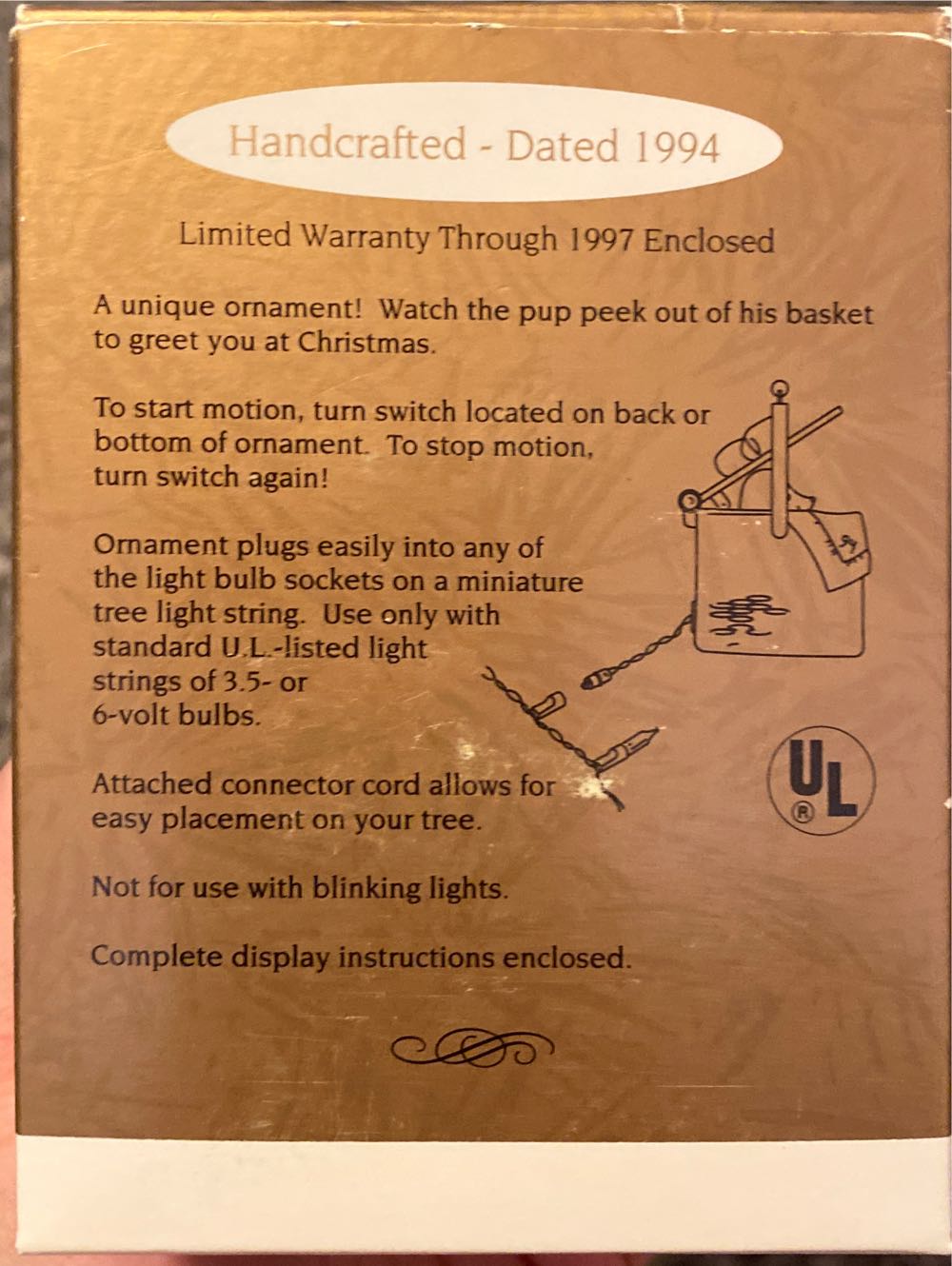 Peekaboo Pup  (Dogs) ornament collectible [Barcode 015012116205] - Main Image 2