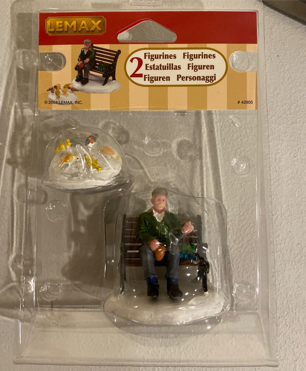 #42905 Feeding Pigeons - Caddington Village (Figurine) ornament collectible [Barcode 728162429056] - Main Image 1