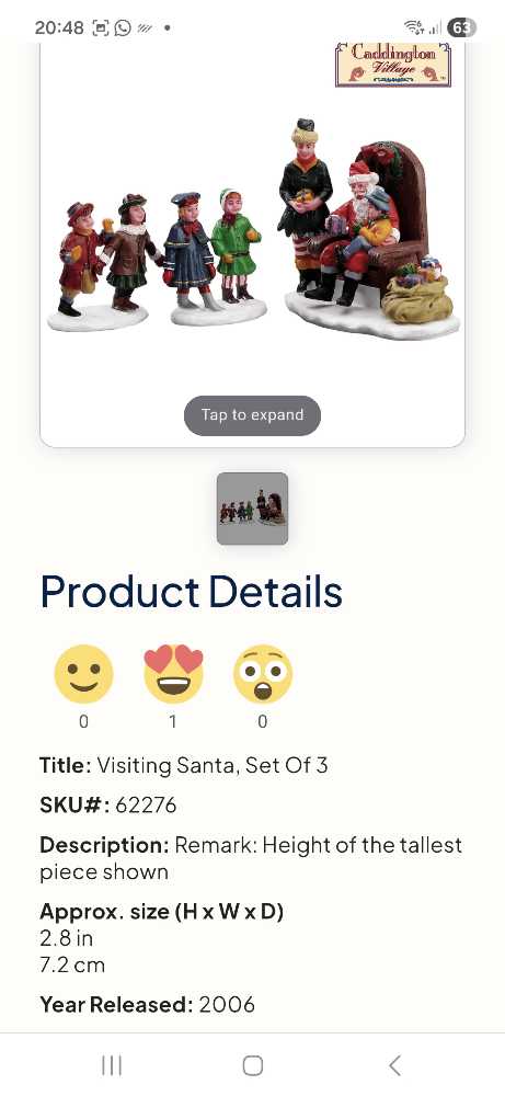 Visiting Santa Set Of 3 #62276 - Caddington Village (Figurines) ornament collectible [Barcode 728162622761] - Main Image 3