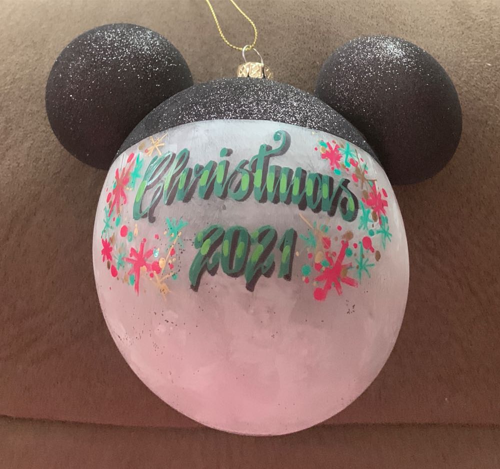 Disney Snowman Ball With Mickey Ears  (Disney) ornament collectible - Main Image 2