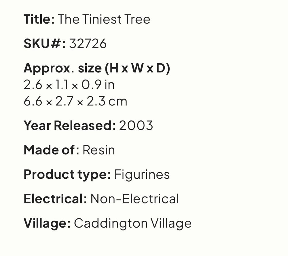 Tiniest Tree #32726 - Figurines (Figurines) ornament collectible [Barcode 728162327260] - Main Image 2