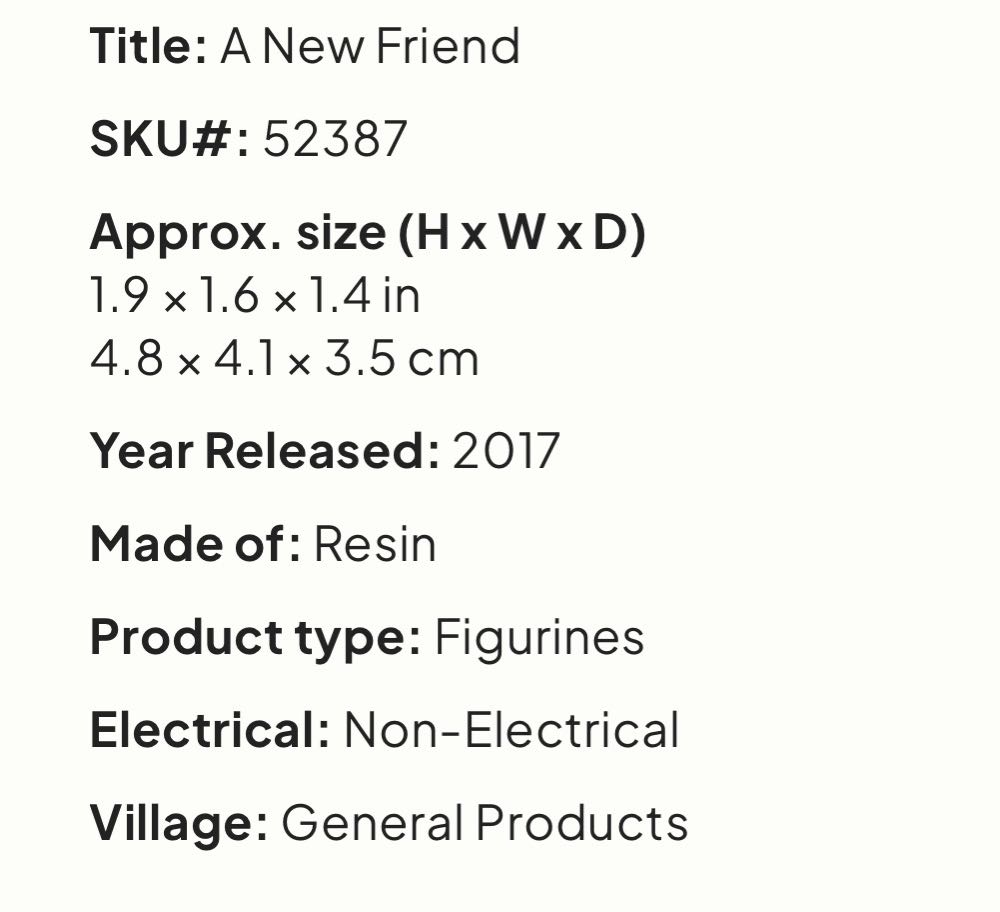 A New Friend #52387 - Figurines (Figurines) ornament collectible [Barcode 728162523877] - Main Image 2