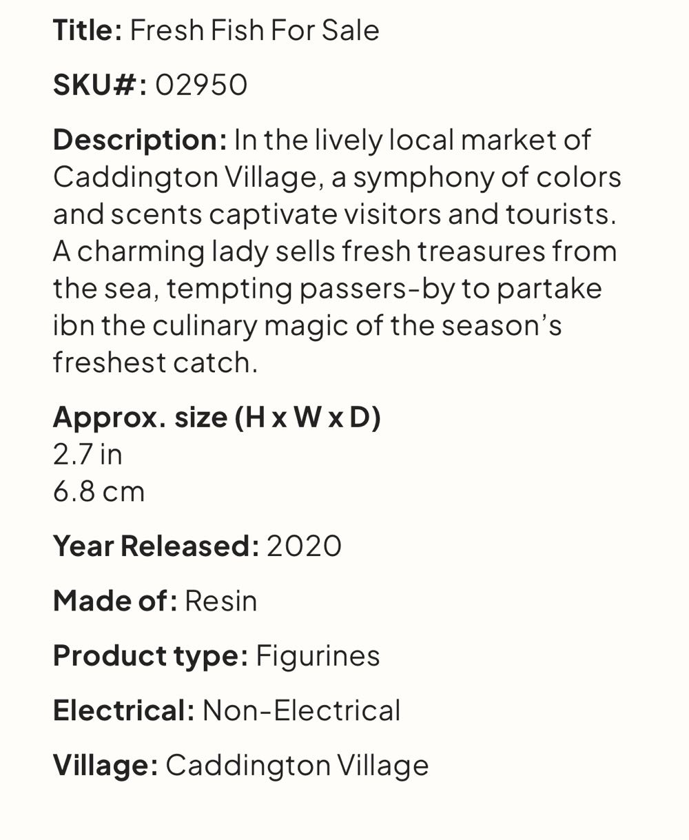 Fresh Fish For Sale Set Of 3 #02950 - Caddington (Figurines) ornament collectible [Barcode 728162029508] - Main Image 2