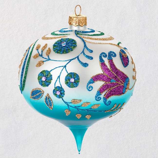 Floral Onion, Heritage  Blown Glass, 2019 - Heritage Collection (Hallmark Heritage Blown Glass) ornament collectible [Barcode 763795460861] - Main Image 3
