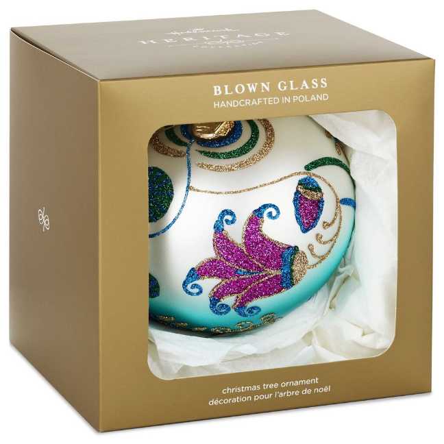 Floral Onion, Heritage  Blown Glass, 2019 - Heritage Collection (Hallmark Heritage Blown Glass) ornament collectible [Barcode 763795460861] - Main Image 4