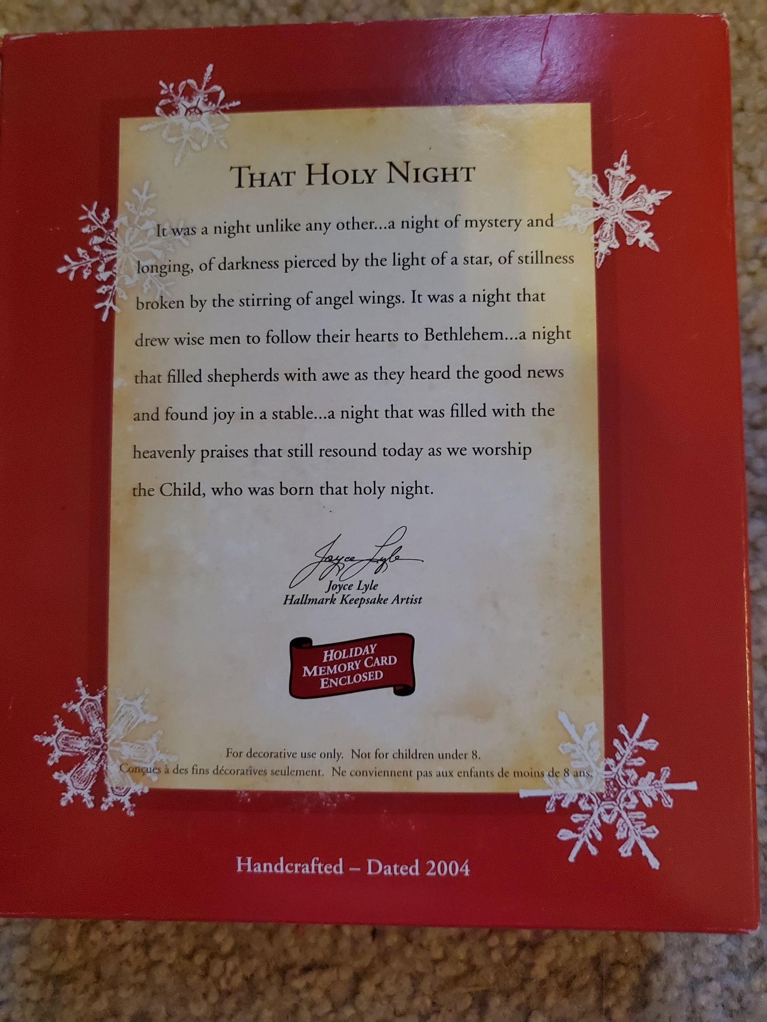 That Holy Night (N) - Nativity (Religious) ornament collectible [Barcode 015012812930] - Main Image 2