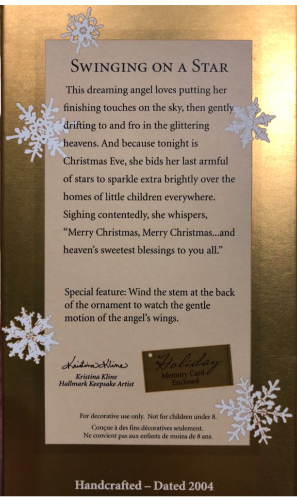Swinging On A Star - KOC Member Exclusive (Angels) ornament collectible [Barcode 015012809367] - Main Image 2