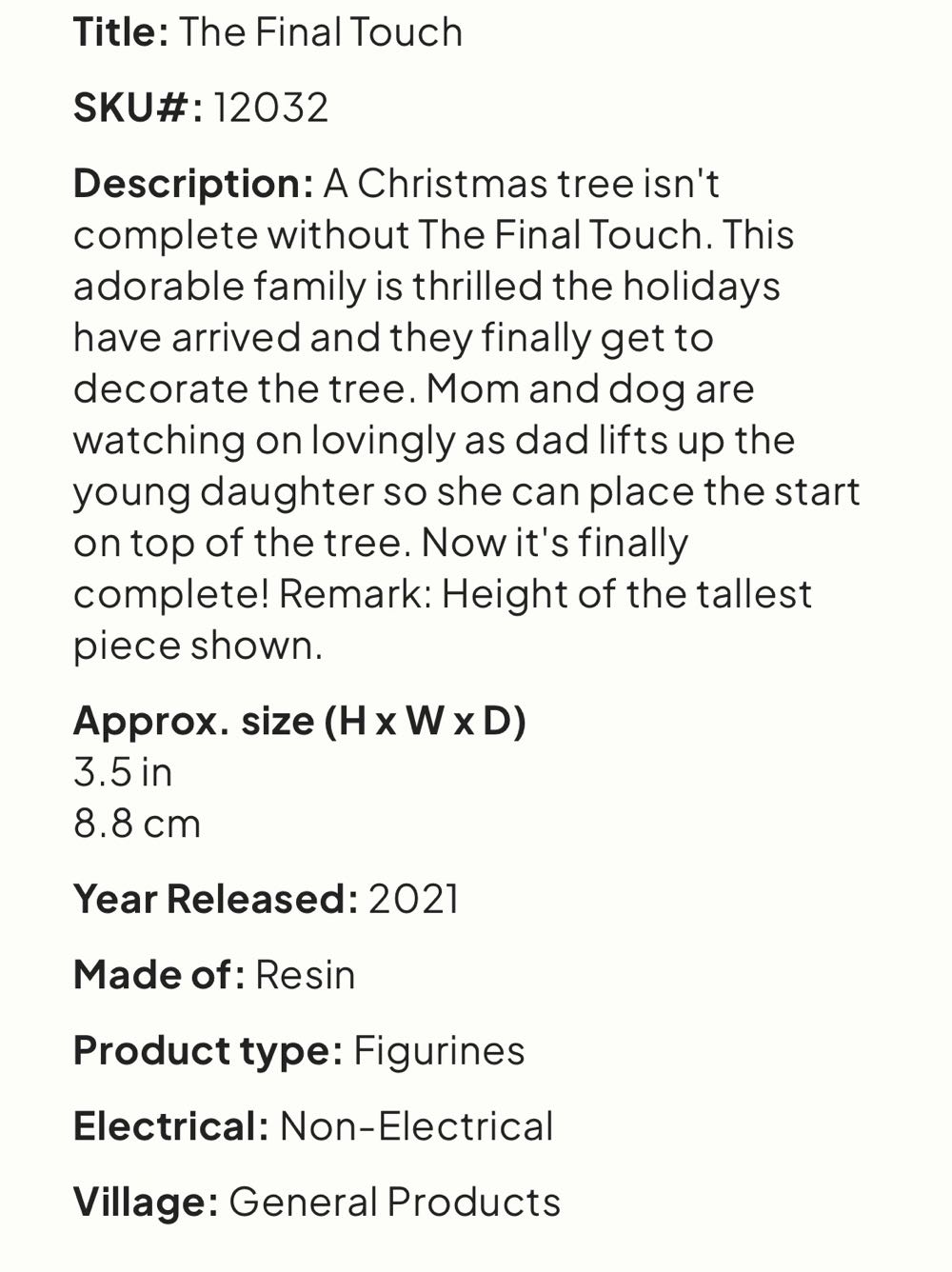 The Final Touch #12032 - Figurines (Figurines) ornament collectible [Barcode 728162120328] - Main Image 2