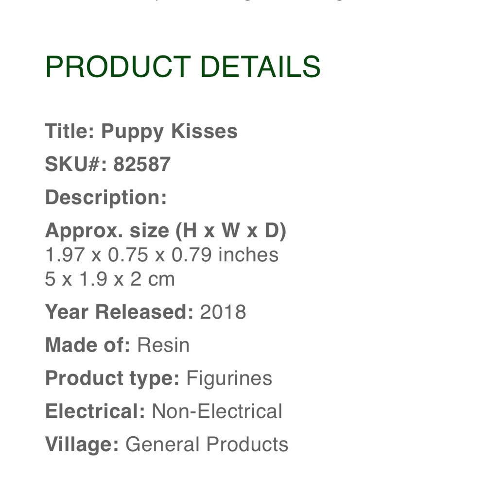 Puppy Kisses #82587 - Caddington Village (Figurine) ornament collectible [Barcode 728162825872] - Main Image 2