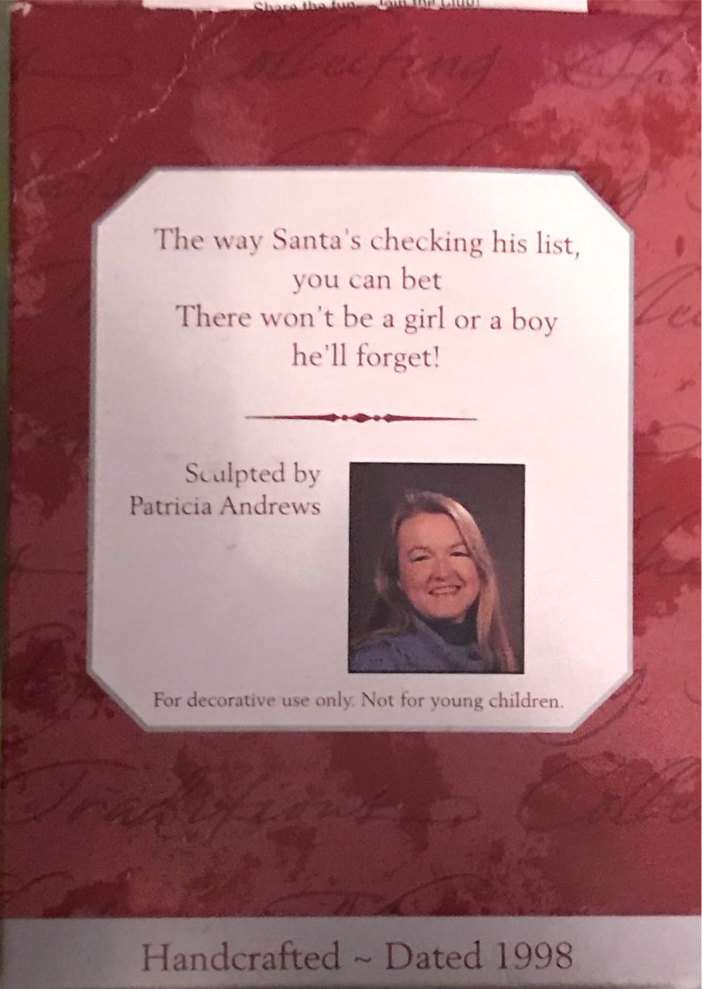 Nick’s Wish List - Santa (Santa) ornament collectible [Barcode 015012491067] - Main Image 4