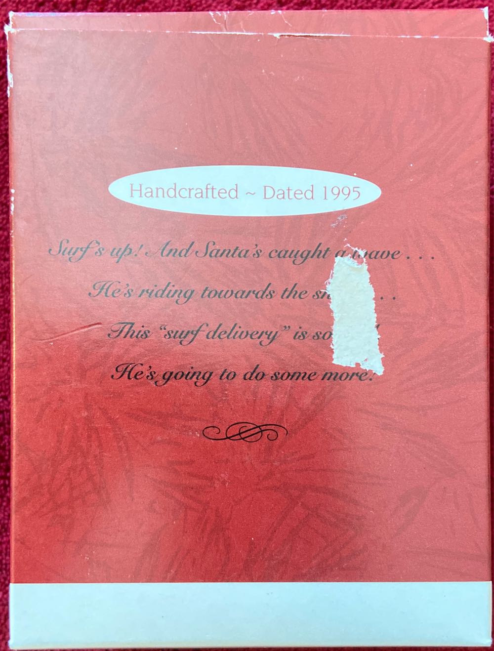 Surfin’ Santa - Santa (Beach) ornament collectible [Barcode 015012262759] - Main Image 2