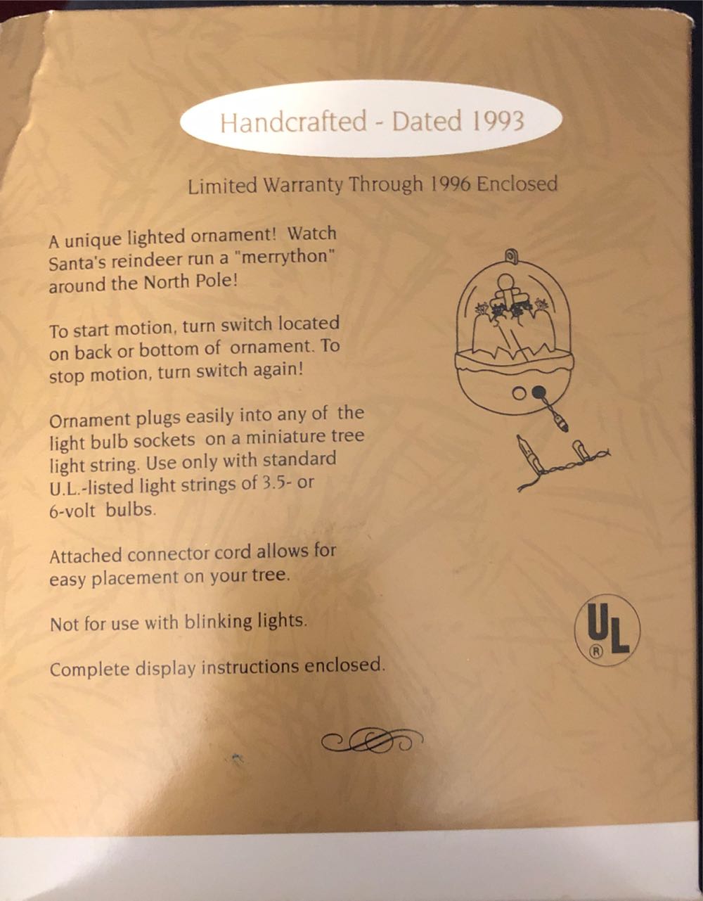 North Pole Merrython - Magic Light And Motion (Reindeer) ornament collectible [Barcode 015012026375] - Main Image 2