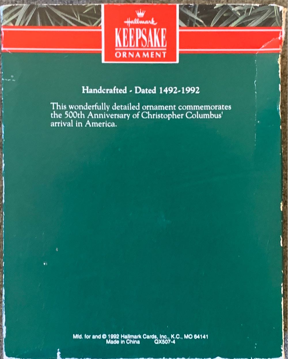 Santa Maria - American Commorative (Santa) ornament collectible [Barcode 070000027482] - Main Image 2