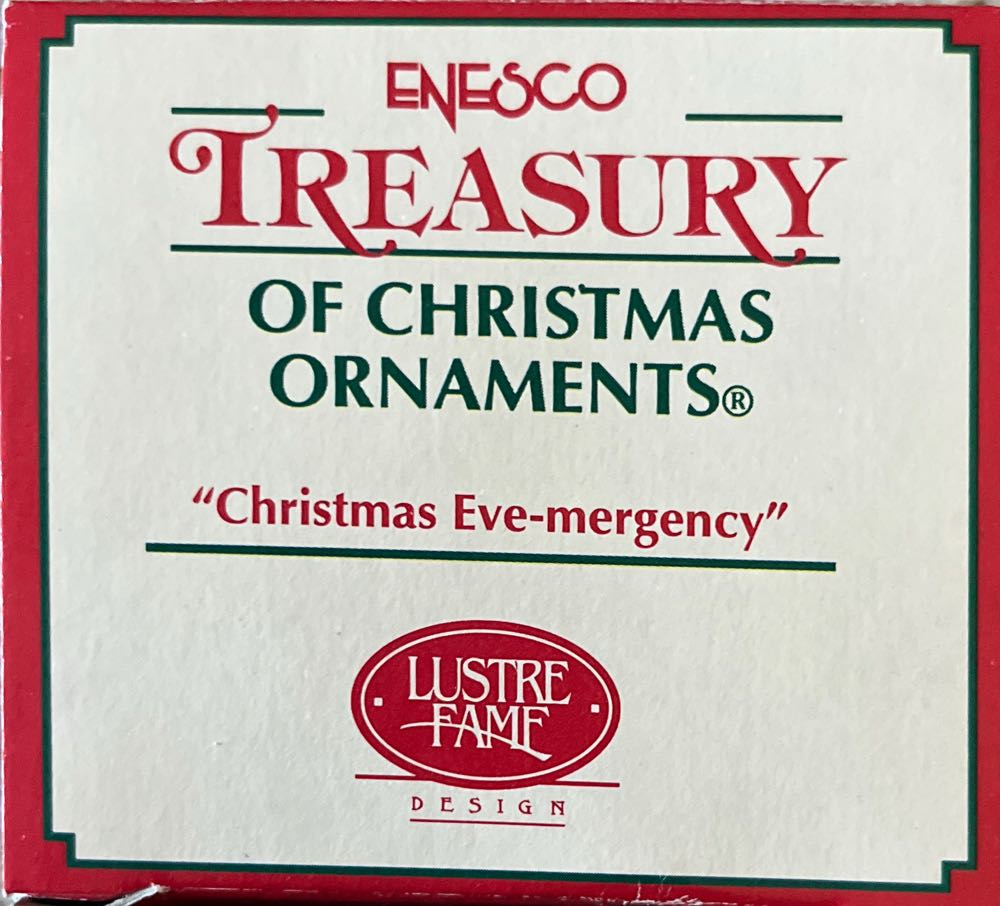 Enesco. Treasury Of Christmas Ornaments. 1992. Christmas Eve-mergency. - Enesco (Christmas Eve-mergency) ornament collectible [Barcode 045544064965] - Main Image 3