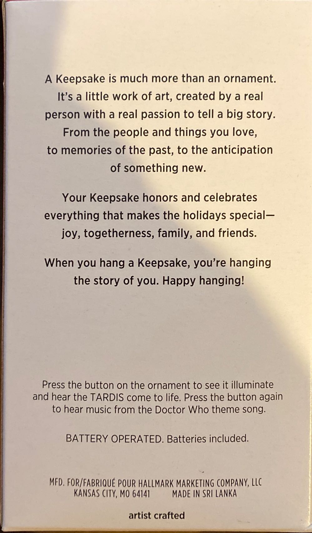 TARDIS - Doctor Who (Television) ornament collectible [Barcode 763795727674] - Main Image 3