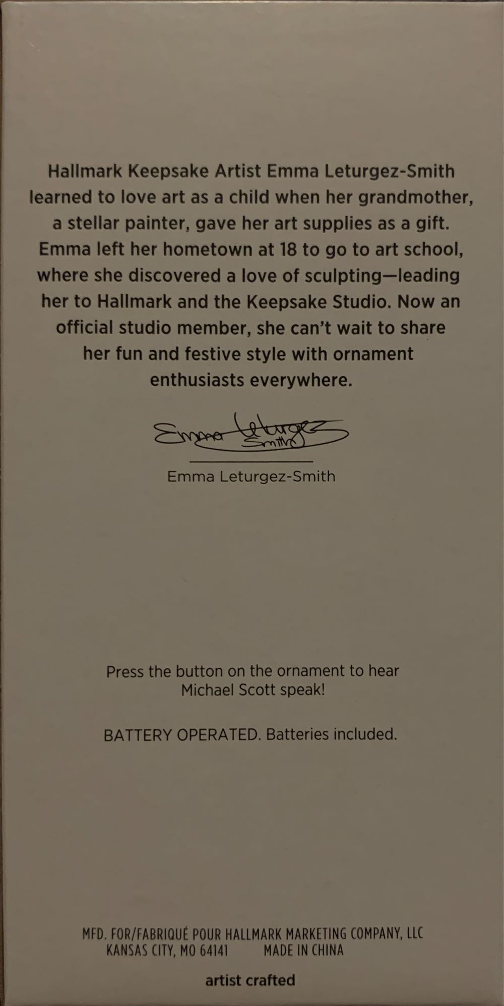 Michael Scott - The Office (Movies & TV) ornament collectible [Barcode 763795702848] - Main Image 2