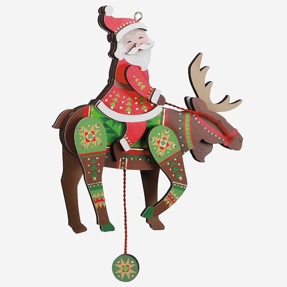 Pull-String Moose - Pull-String Santa (Pull-String) ornament collectible [Barcode 763795672509] - Main Image 2