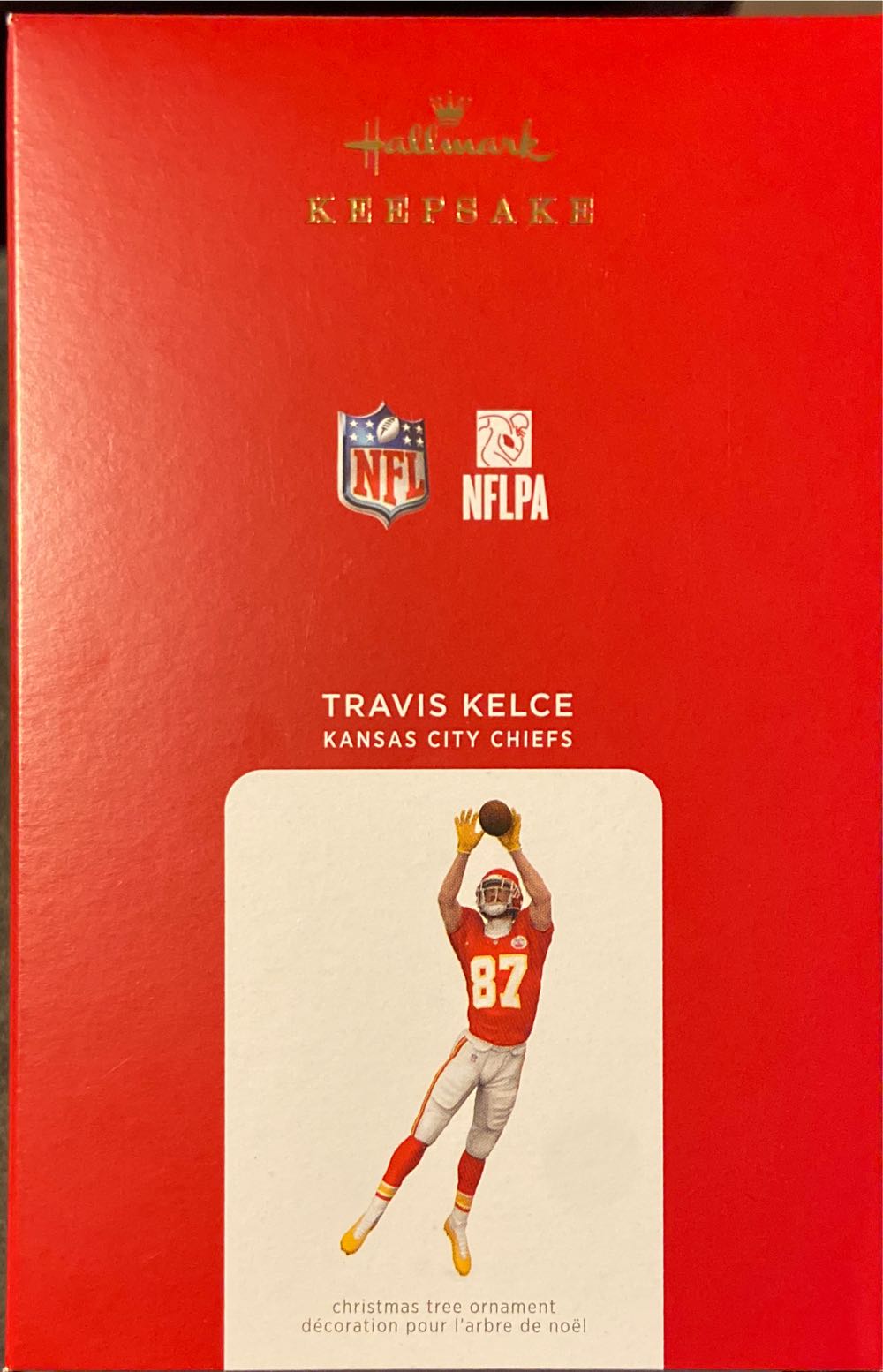 Hallmark Keepsake. Fall. NFL Football. 2021. Travis Kelce. Kansas City Chiefs. - NFL Football (Travis Kelce: Kansas City Chiefs) ornament collectible [Barcode 763795692040] - Main Image 2
