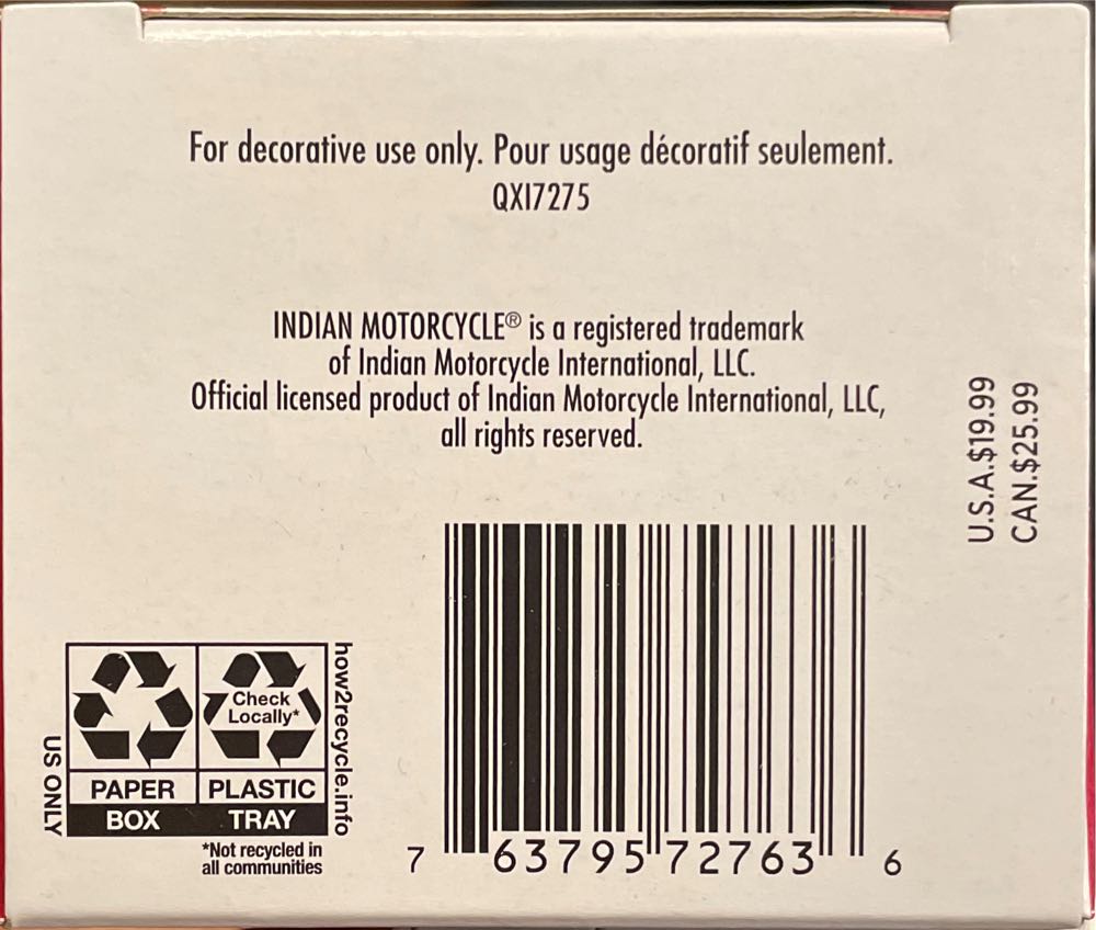 Indian Scout 100th Anniversary - Indian Motorcycles (Motorcycles) ornament collectible [Barcode 763795727636] - Main Image 3