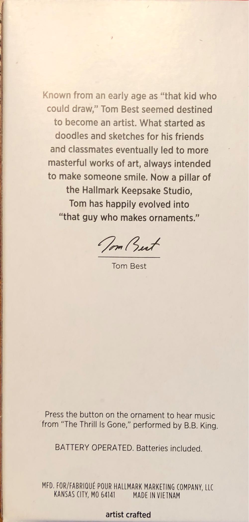 Hallmark The Thrill Is Gone Guitar Magic Sound Keepsake - Guitars (Iconic Songs) ornament collectible [Barcode 763795700523] - Main Image 3