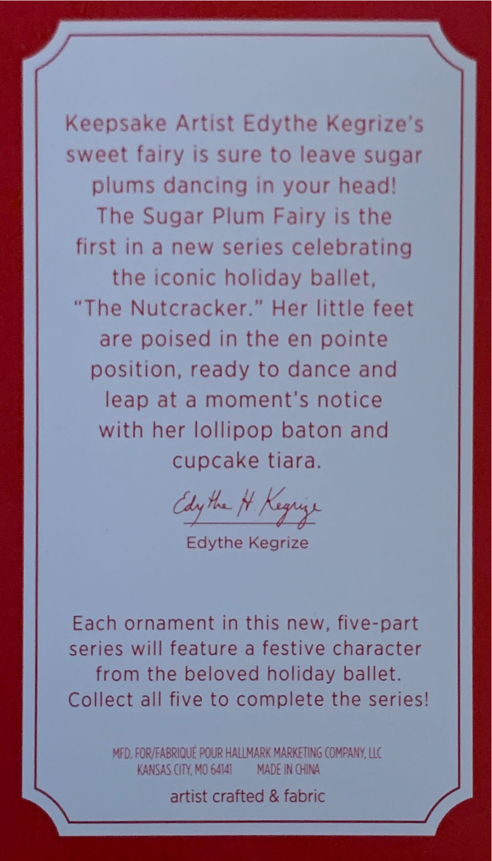 Sugar Plum Fairy  - Nutcracker Sweet (Hallmark Club Member Exclusive) ornament collectible [Barcode 763795535460] - Main Image 2