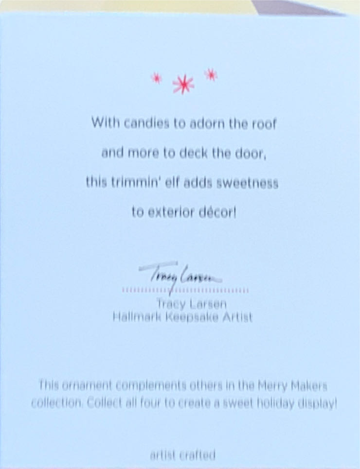 Merry Makers North Pole Tree Trimmers Dandy Candy Elf - Merry Makers (Baking, Elves) ornament collectible [Barcode 795902462574] - Main Image 2