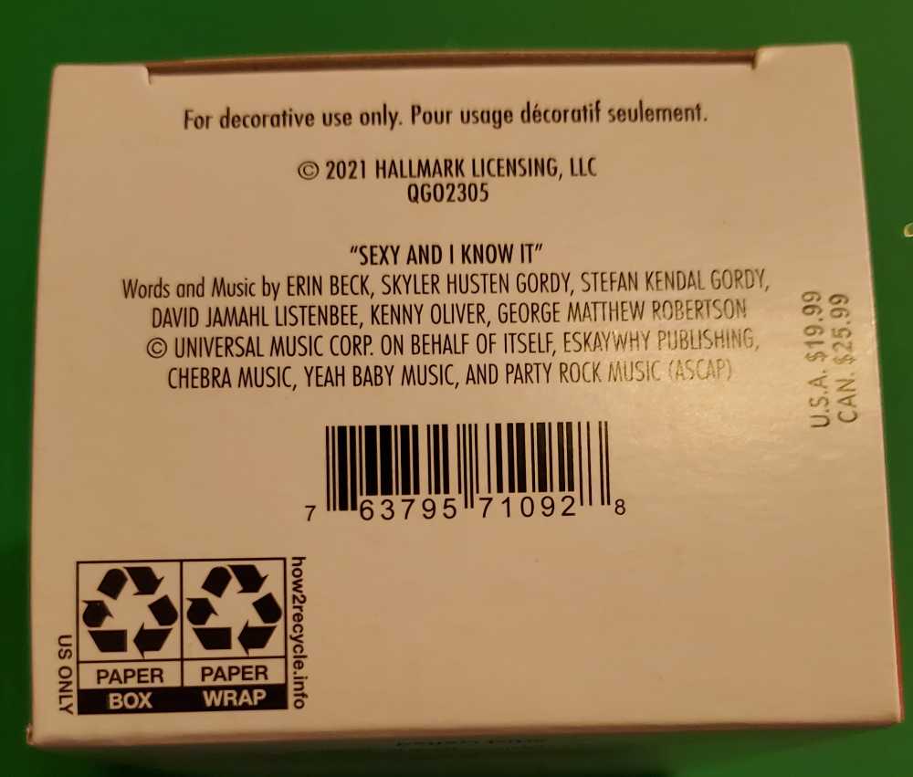 Cool Santa Sexy And I Know It 2021 - Snowman (Snowman) ornament collectible [Barcode 763795710928] - Main Image 3