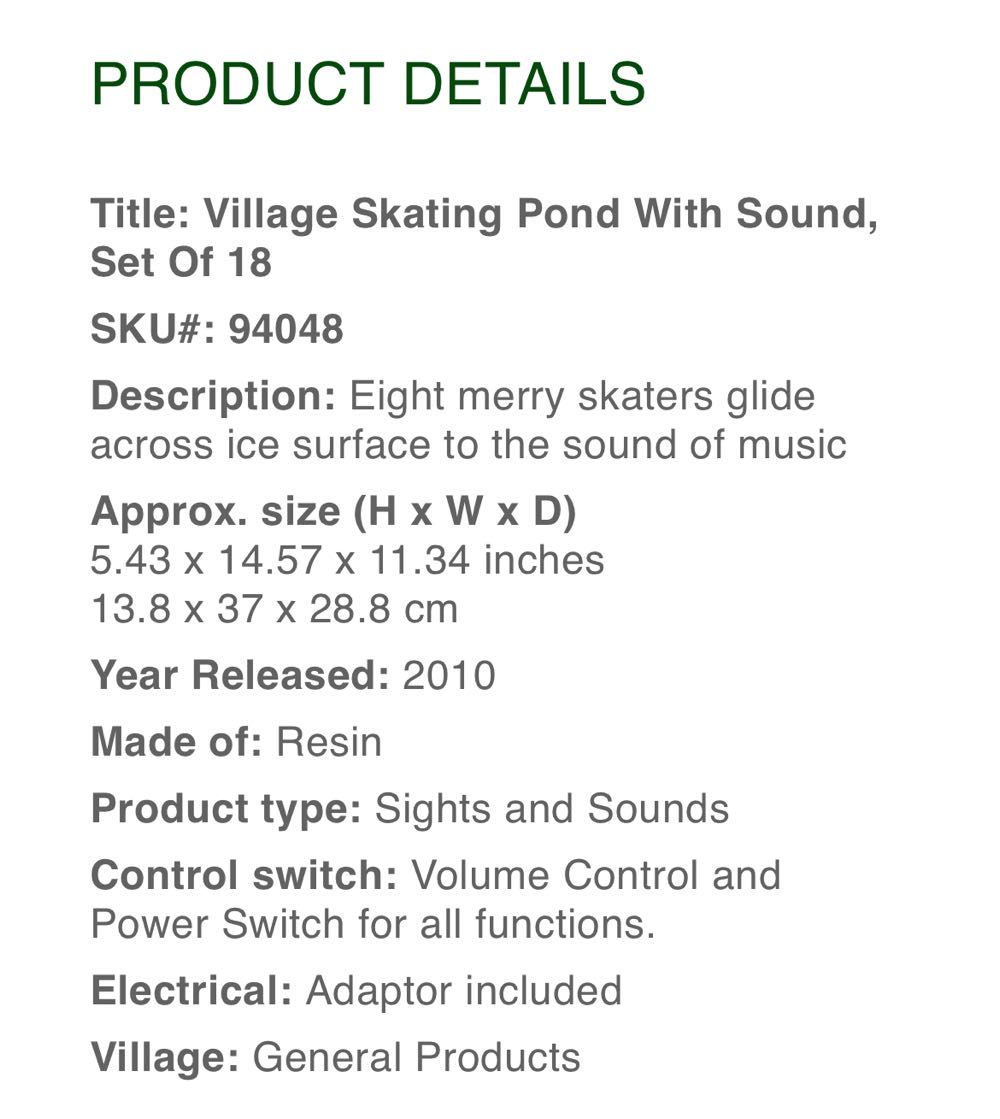 Schaatsbaan groot - #94048 Lemax Skating Pond - General Products (Lemax) ornament collectible [Barcode 728162940483] - Main Image 3