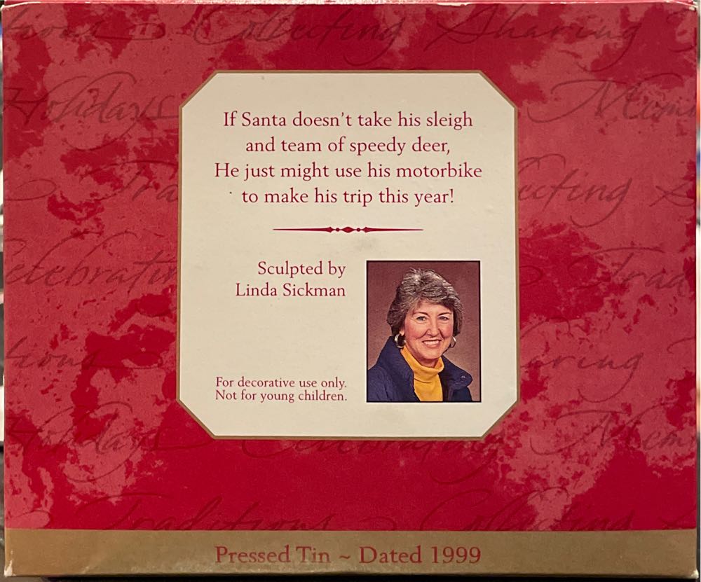 Santa Merry Motorcycle  (Santa) ornament collectible [Barcode 015012493399] - Main Image 2