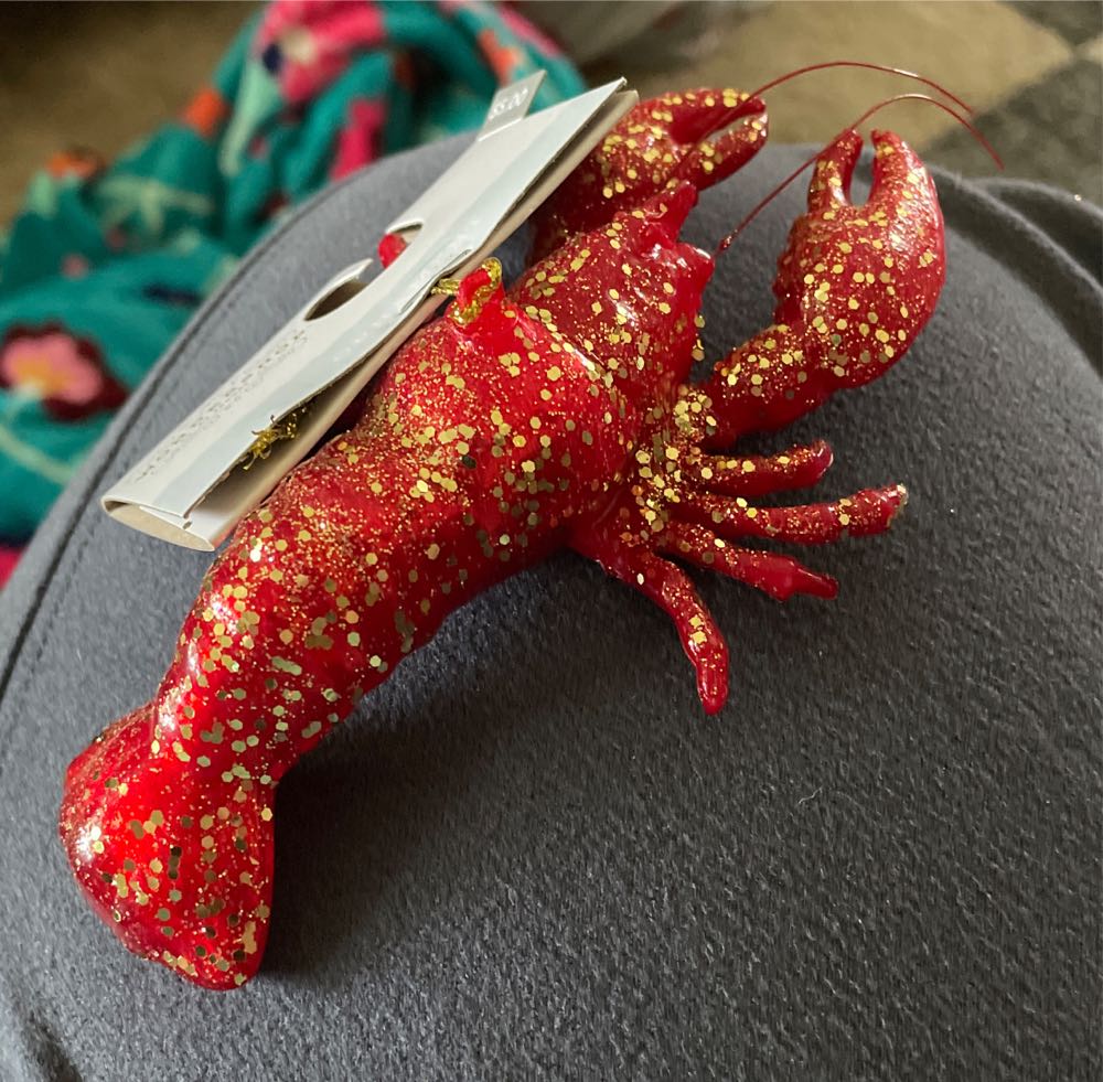 ANIMALS - Glass Red Lobster Christmas Tree Ornament Wondershop  ornament collectible [Barcode 191908643052] - Main Image 1