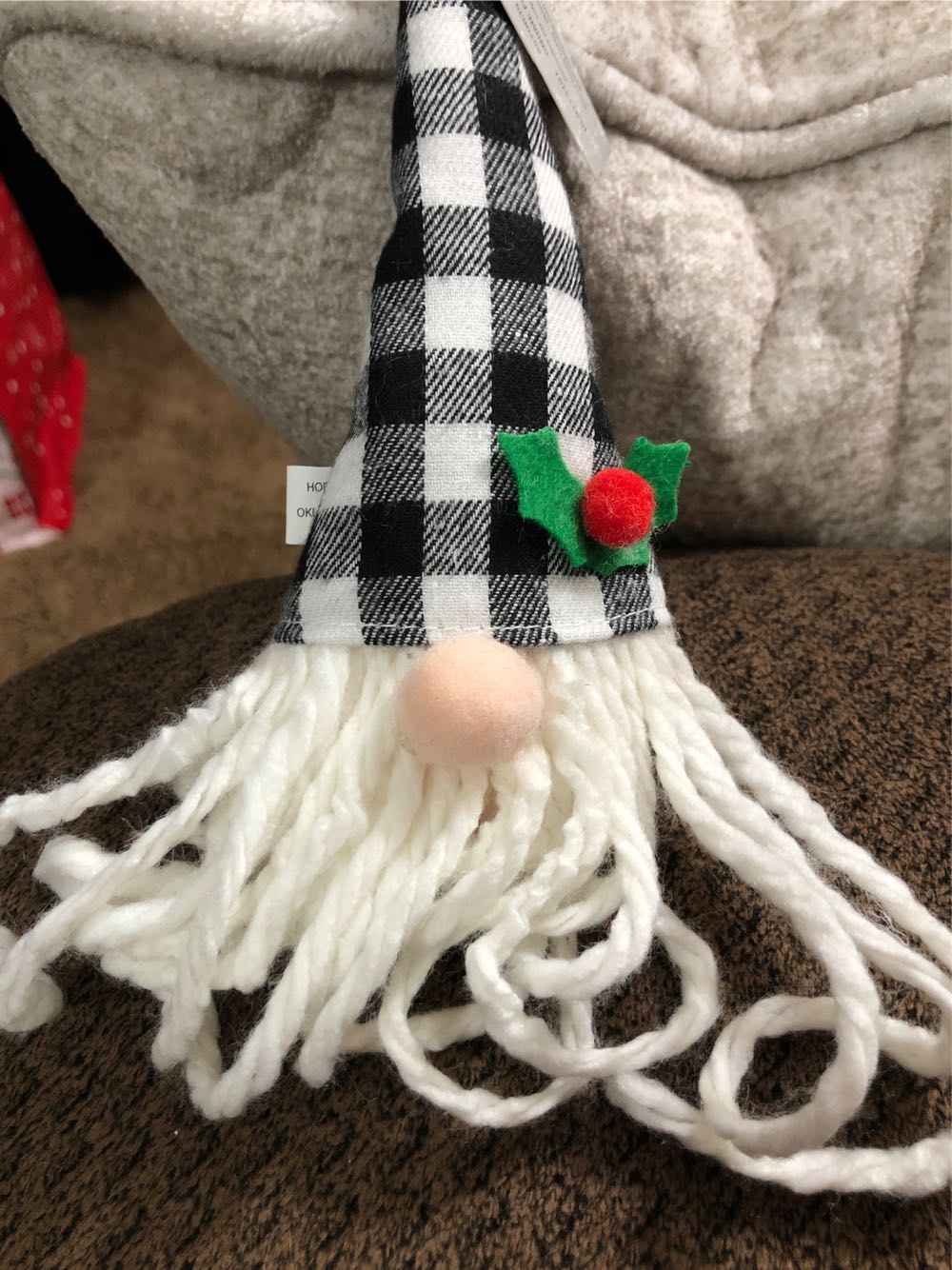 Buffalo Check Hat Gnome  ornament collectible - Main Image 1