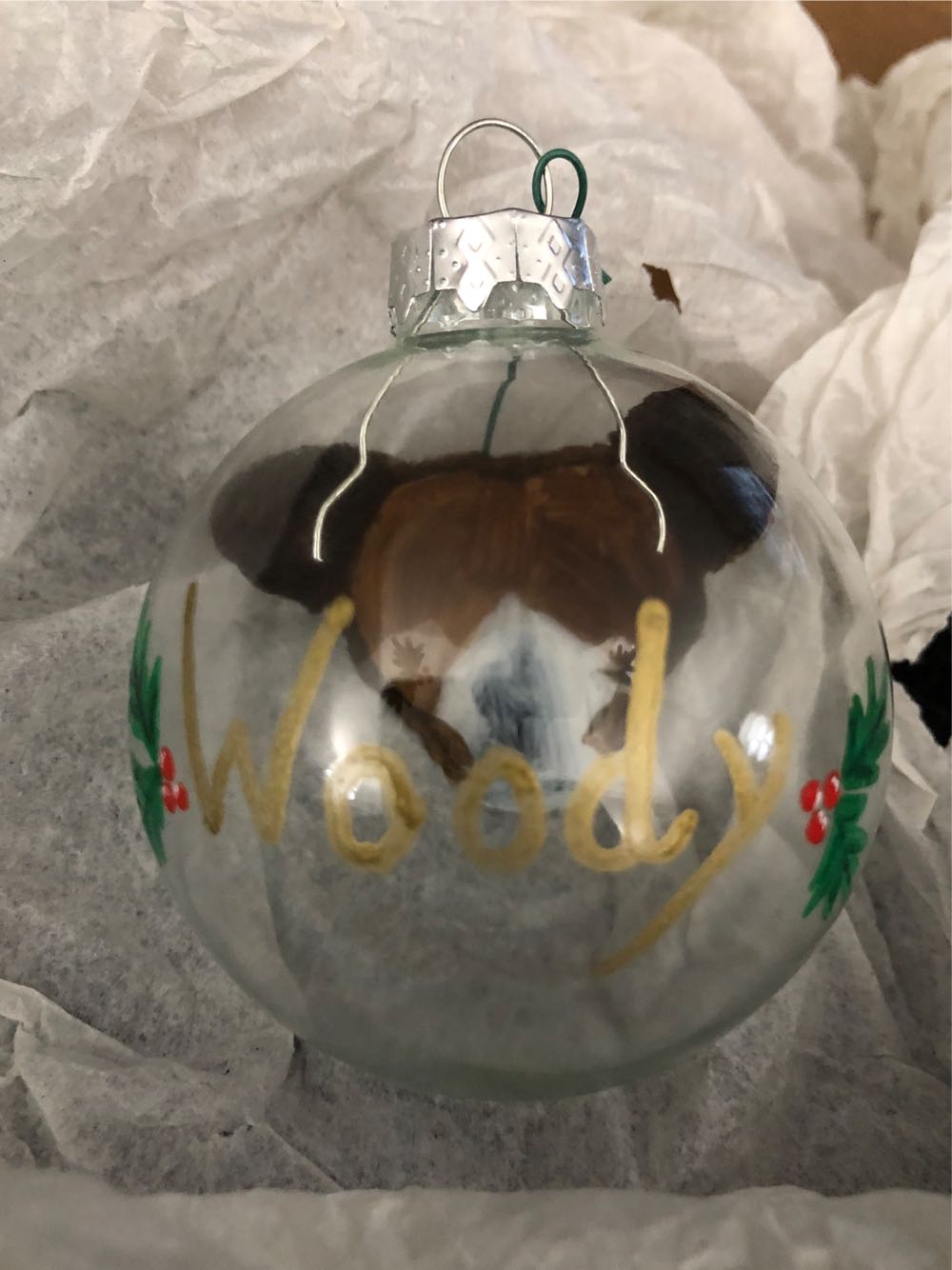 Hand Painted Woody Ball  ornament collectible - Main Image 2