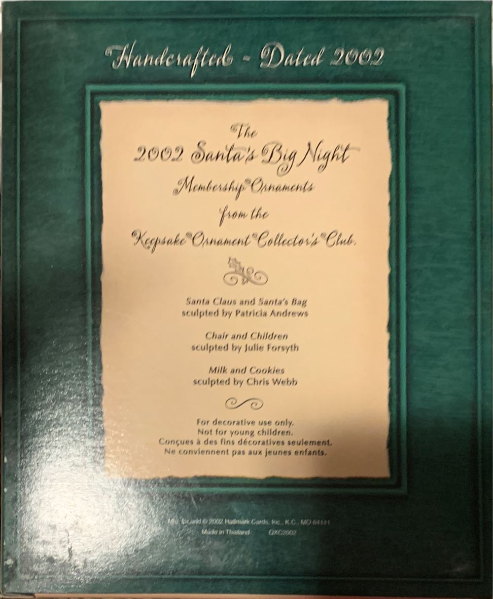 Santas Big Night 2002 Membership Ornaments - Santas Big Night Journal (Hallmark Club Exclusive) ornament collectible - Main Image 2