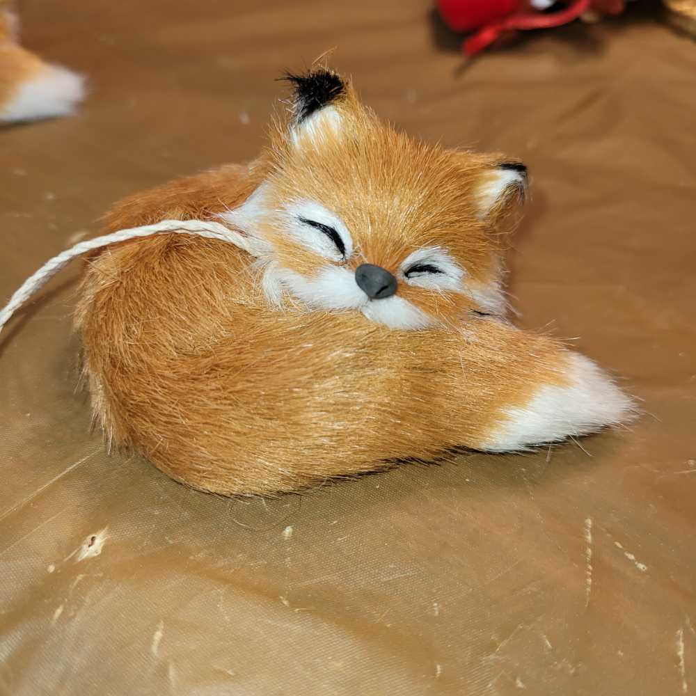 Fox with Fur  ornament collectible - Main Image 1
