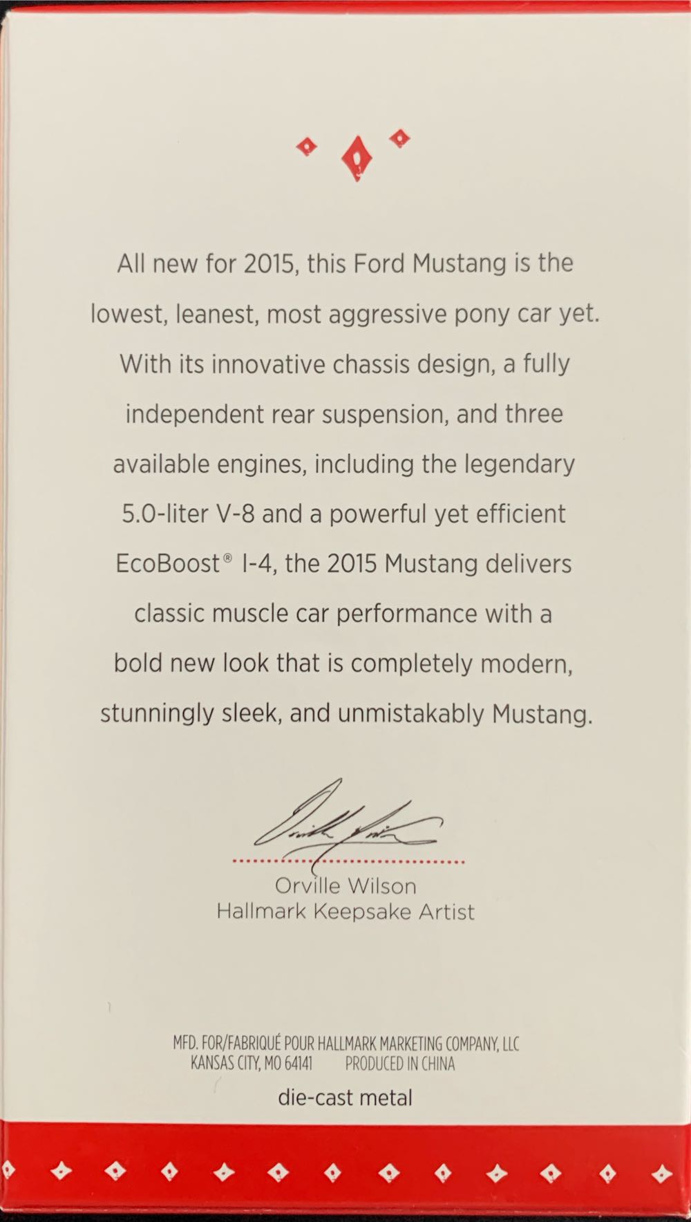 2015 CAC 2015 Ford Mustang GT - Classic American Cars ornament collectible [Barcode 763795970360] - Main Image 2