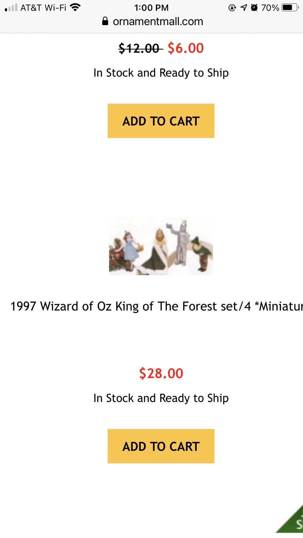 Wizard Of Oz Mini  ornament collectible - Main Image 2